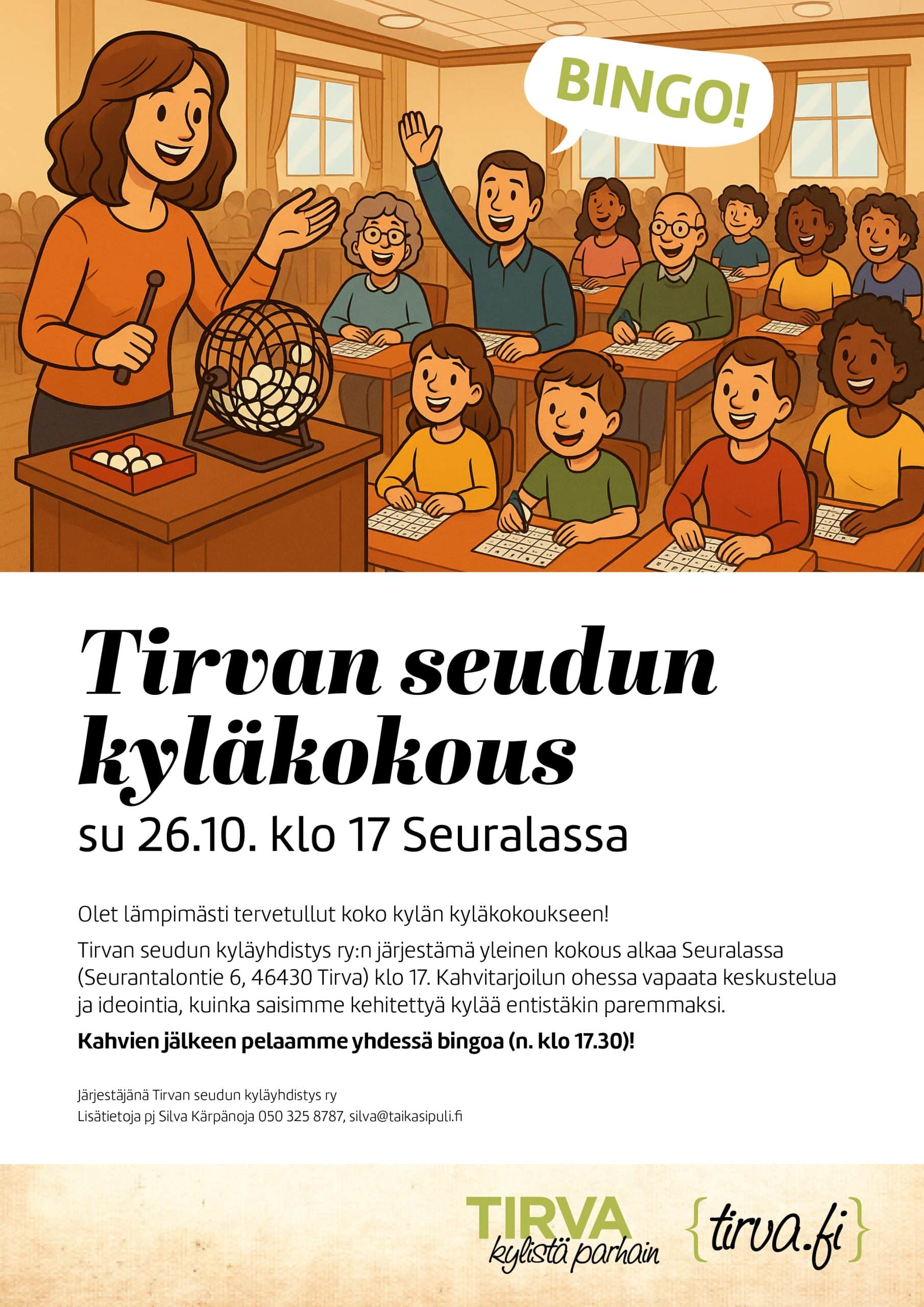 Kaikille avoin kyläkokous @ Tirvan Seurala