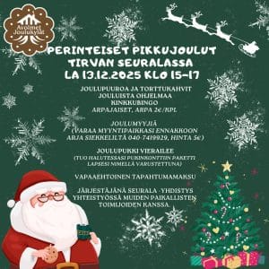 Seurala-yhdistyksen perinteiset pikkujoulut la 13.12.2025 @ Tirvan Seurala